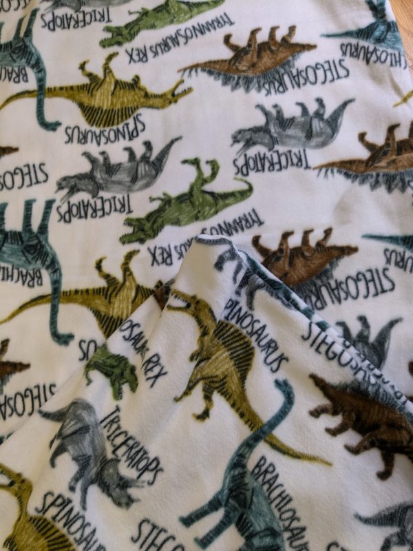 _x_ Dinos with Names Blanket (Double Sided Fleece)